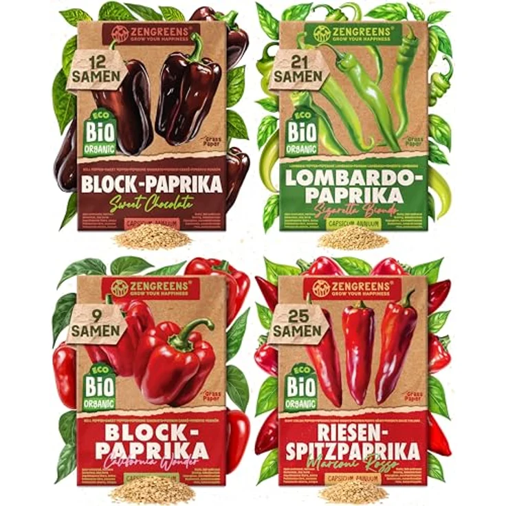 ZenGreens® - Bio Paprikasamen im 12er Set - 12 Paprika Samen für den einfachen Anbau im Garten, Balkon oder Hochbeet - Pflanzensamen - Saatgut – Bild 15