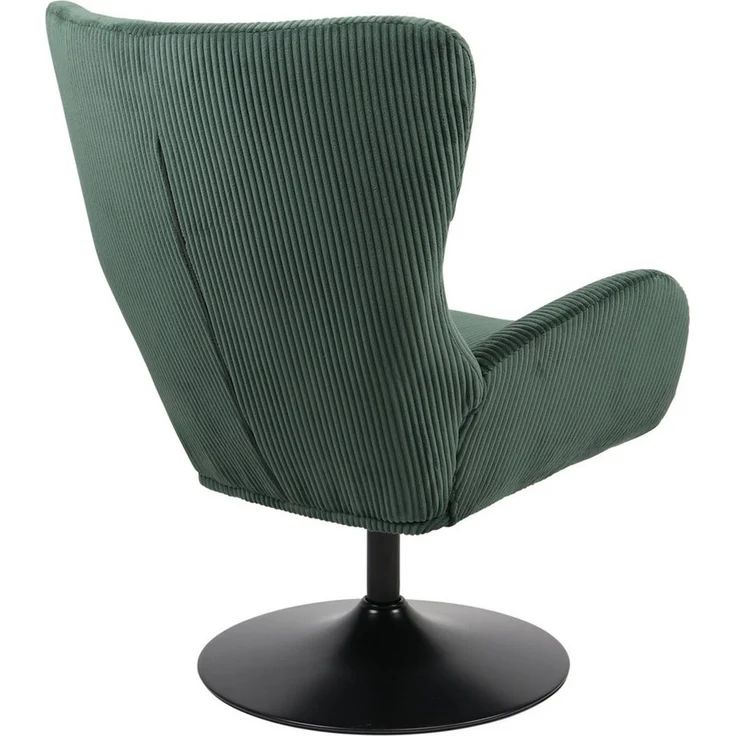 Hela Tische, Lounge-Sessel, Ohrensessel Samos, Bezug Cordstoff Grün, hoher Rücken, Trompetengestell 360° drehbar, 70 x 81 x 96 cm – Bild 3
