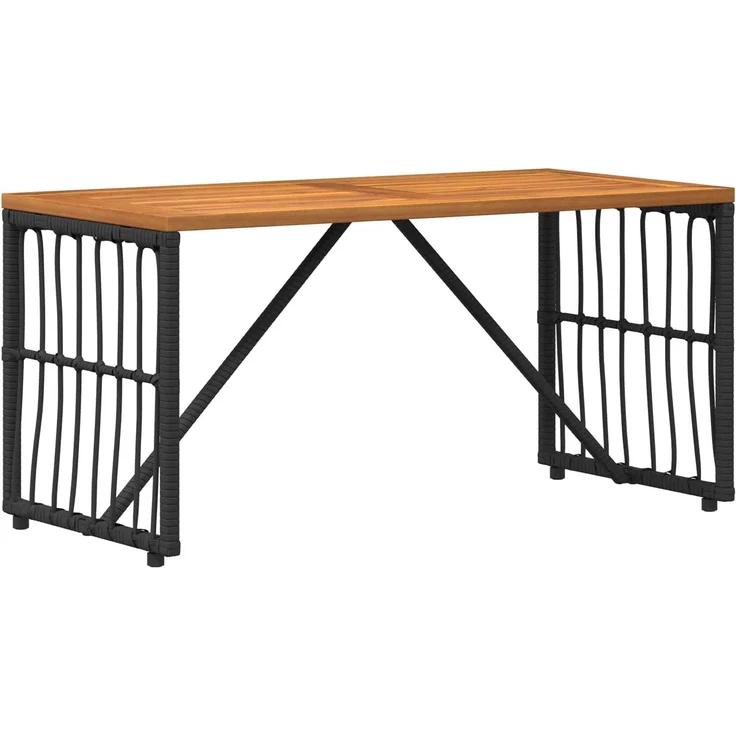 vidaXL Tisch für Outdoor Schwarz 80 x 40 x 40 cm Stahl und Poly Rattan 42025145 – Bild 7