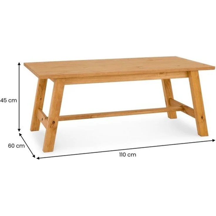 IDIMEX Couchtisch LUZERNA, Wohnzimmertisch 45 x 60cm aus Massivholz, moderer Sofatisch gebeizt – Bild 4