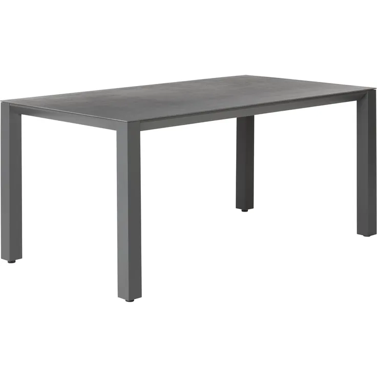 Dehner Gartentisch Palermo, bis zu 8 Sitzplätze, 160 x 74 x 90 cm, Aluminium / Stein, robust dank Pulverbeschichtung