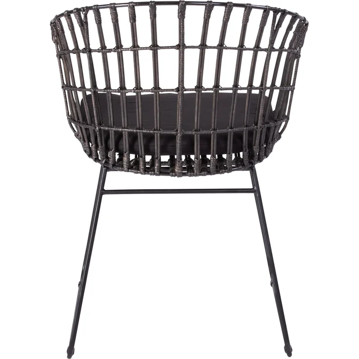Esszimmerstuhl Armlehnenstuhl Rattan Farbe anthrazit inkl. Kissen LIMA 80547430 – Bild 4