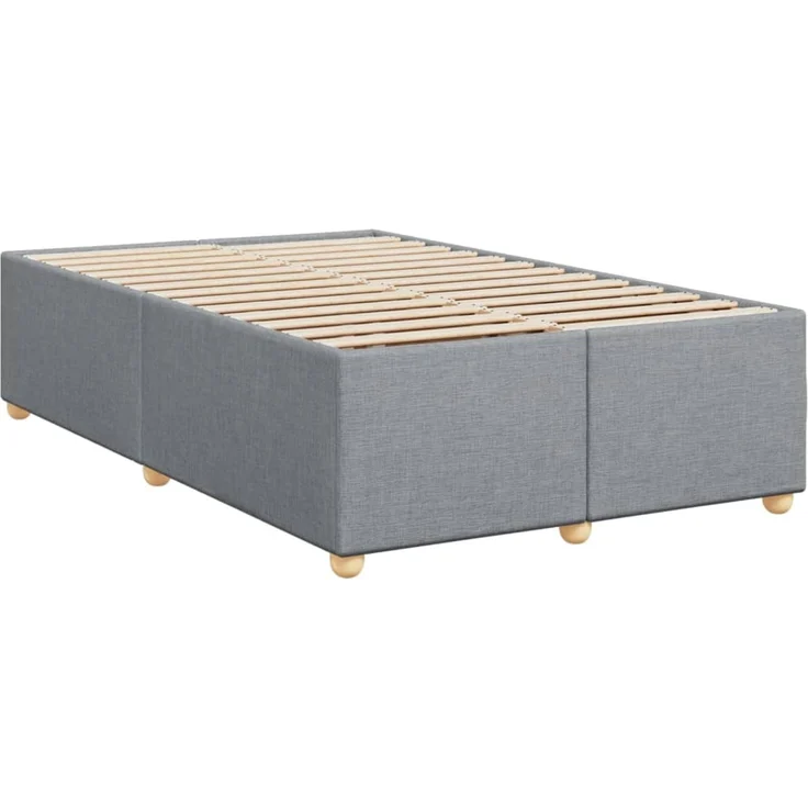 vidaXL Boxspringbett mit Matratze Hellgrau 120x200 cm Stoff 3288961 – Bild 9