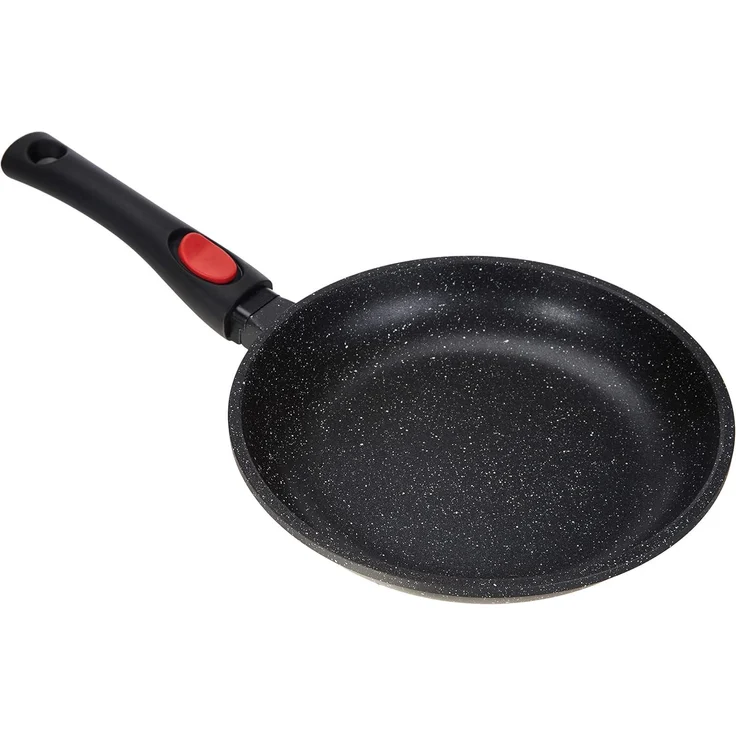 Kamberg – 0008021 – Pfanne 24 cm – Abnehmbarer Griff – Aluminiumguss – Beschichtung in Steinoptik – Für alle Herdarten, auch Induktion – PFOA‑frei