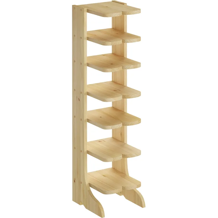 90.80-00 Schuhregal Schuhständer Holz Kiefer massiv Stiefelform