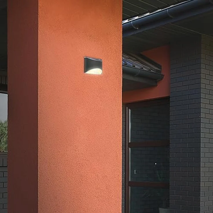 BRILONER Solarlampe Hängend, LED Wandleuchte Außen in Anthrazit, Dämmerungssensor, IP44 spritzwassergeschützt, inkludiert Akku, bis zu 8 Stunden Leuchtdauer – Bild 5