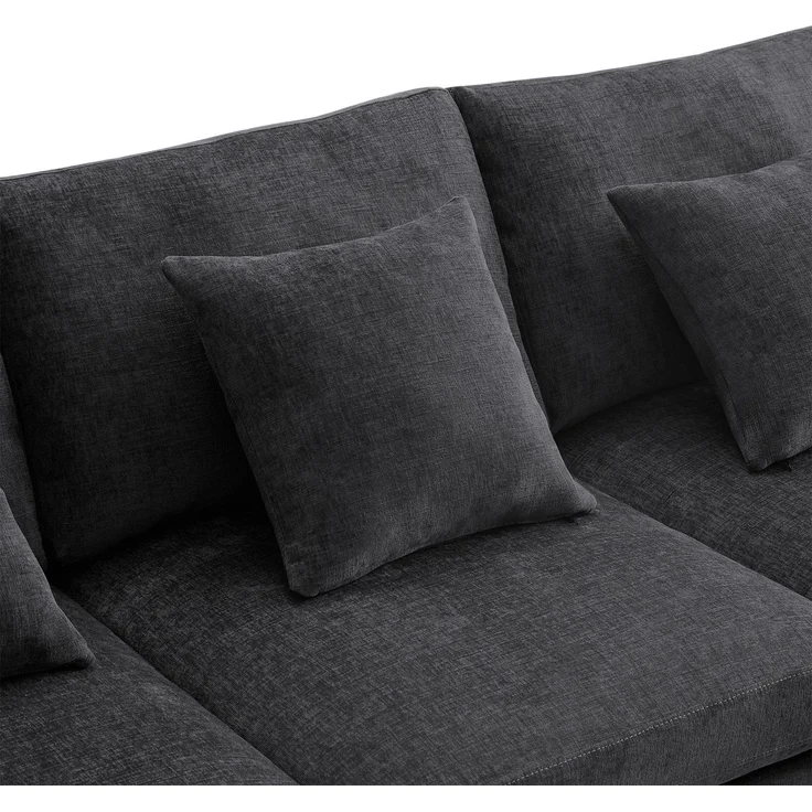 Big-Sofa mit Rückenkissen, Zierkissen und loser Kissen, 6-Sitzer Sofa, L-Form, U‑Form, Chenille Bezug – Bild 10