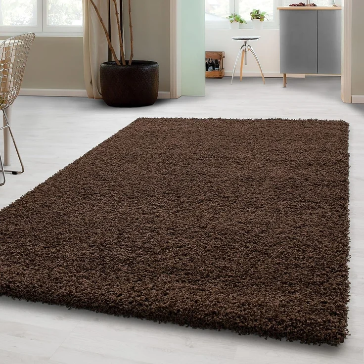 Carpetsale24 Shaggy Hochflor Teppich Wohnzimmer 300x400 cm Braun - Modern Flauschiger Teppich Extra Weich, Pflegeleicht und Einfarbig - Ideal als Teppich für Schlafzimmer, Esszimmer und Küche – Bild 1