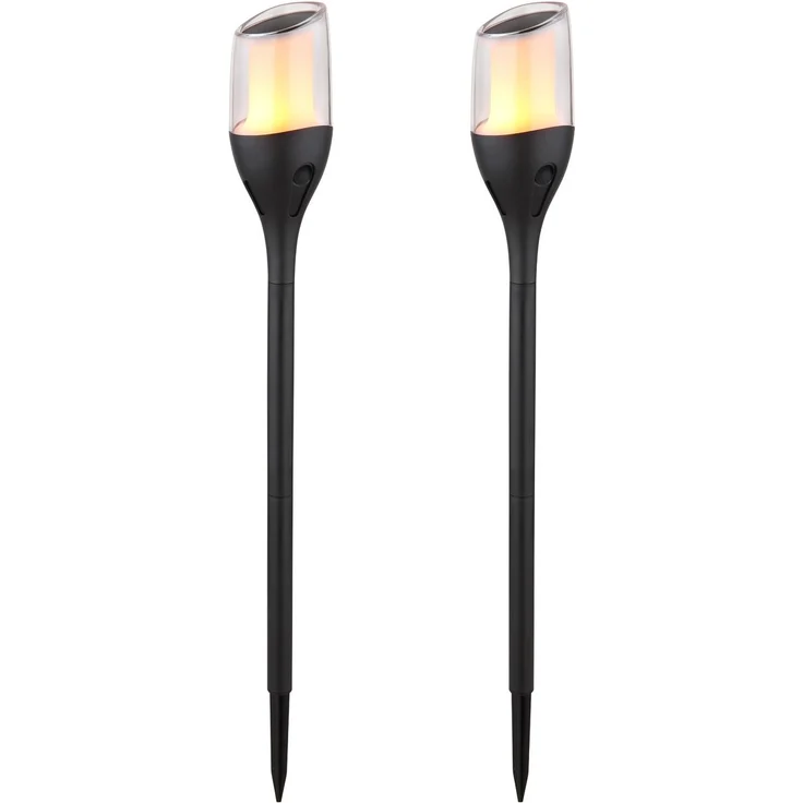 2er Set LED Solarfackeln mit Flammeneffekt, Höhe verlängerbar bis 64,5cm – Bild 2