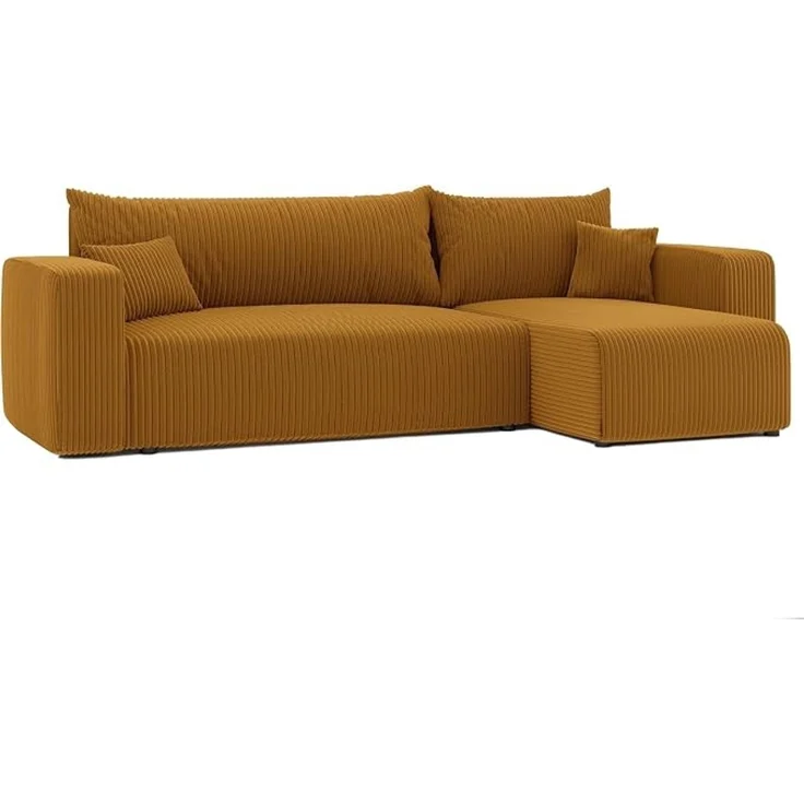 3-Sitzer-Ecksofa mit Schlaffunktion, Stauraum & beidseitig montierbarer Récamiere, Kurkumagelb, 200 x 125 cm – Bild 3