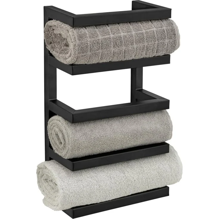 WENKO FONDIRO Handtuchhalter, Schwarz matt, Edelstahl – Bild 5