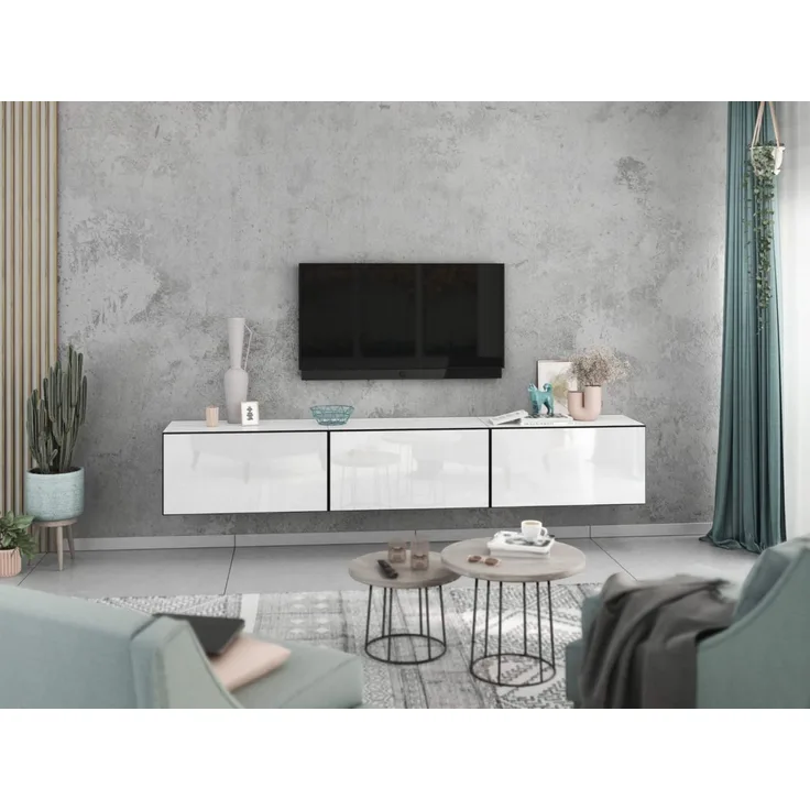 moebel-dich-auf Lowboard VARIANTO 4 (3 tlg, 228 cm breit, 3 St, TV-Schrank bestehend aus 3 Schränken mit Klappe), stehend und hängend