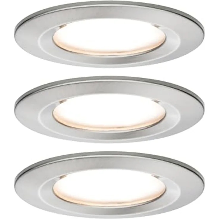 Paulmann No. 93873 Einbauleuchte LED Coin Slim IP44 rund 6W Eisen 3er-Set dimmbar