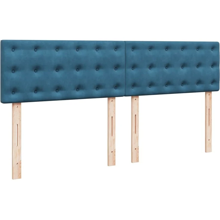vidaXL Boxspringbett mit Matratze Blau 180x200 cm Samt 3290122 – Bild 9
