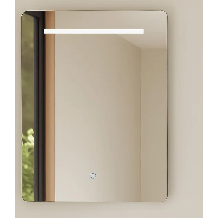 Baikal Rechteckiger Badezimmerspiegel | 60x80 cm | Dicke 6 mm | LED-Stange | Touch mit Anti-Beschlag | Farbtöne 3500 K/4000 K/6000 K | Spiegel mit Licht | Spiegel mit LED