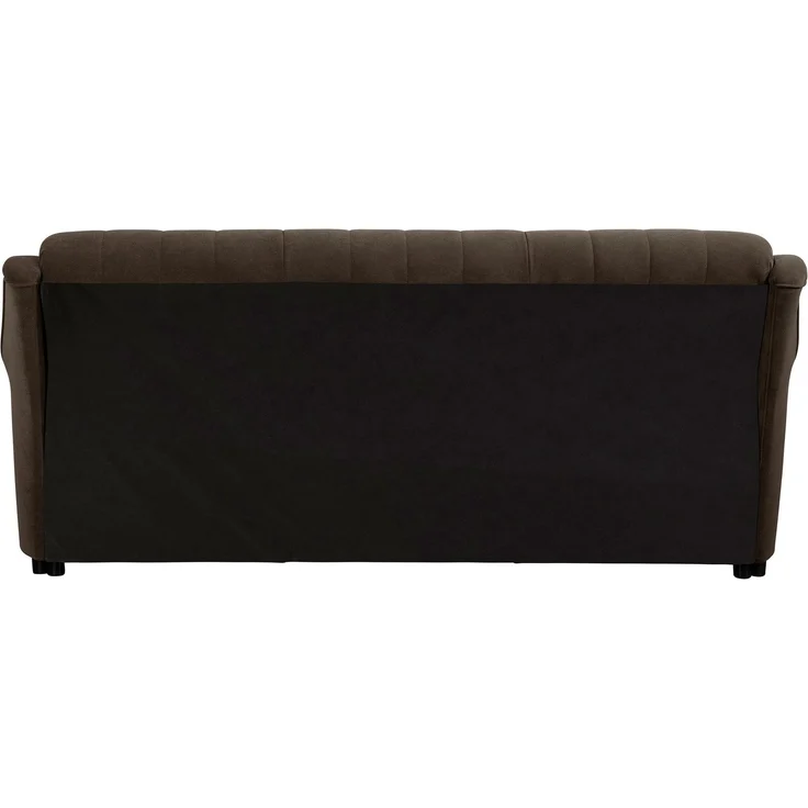 Sofa 3-Sitzer mit Bettfunktion Kaylyn Flockstoff braun – Bild 4