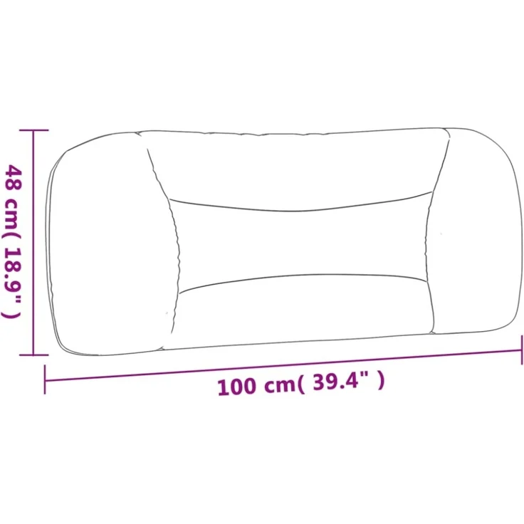 vidaXL Kopfteil-Kissen Schwarz 100 cm Stoff 374551 – Bild 9