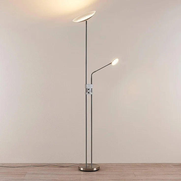 Lindby Stehlampe Jonne, Enthalten, 15,5 W LED + 3,3 W LED, warmweiß – Bild 5