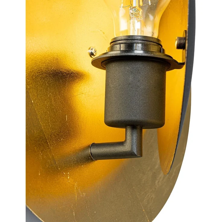 Qazqa Wandleuchte Emilienne, ohne Leuchtmittel, E27, Schwarz, Art Deco, Stahl, 1-flammig – Bild 6