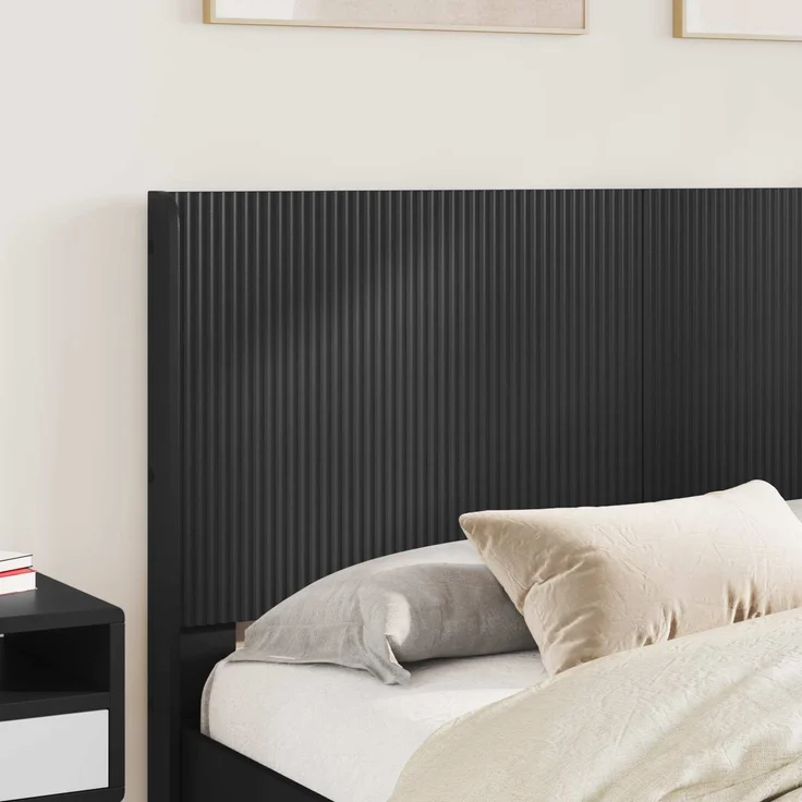 vidaXL Bettgestell mit Stauraum und Kopfteil Schwarz 150 x 200 cm 3413936 – Bild 3