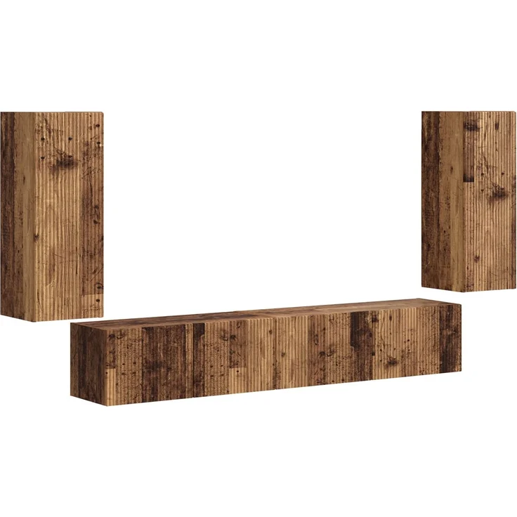 vidaXL TV-Schrankset 4 pcs Altholz Holzwerkstoff 3409166 – Bild 2