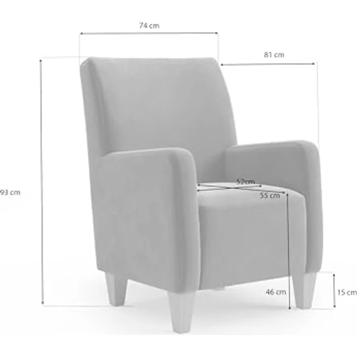 Cavadore Sessel Vida / Polstersessel im trendigen Design / 74 x 93 x 81 / Mikrofaser, Hellbraun – Bild 4