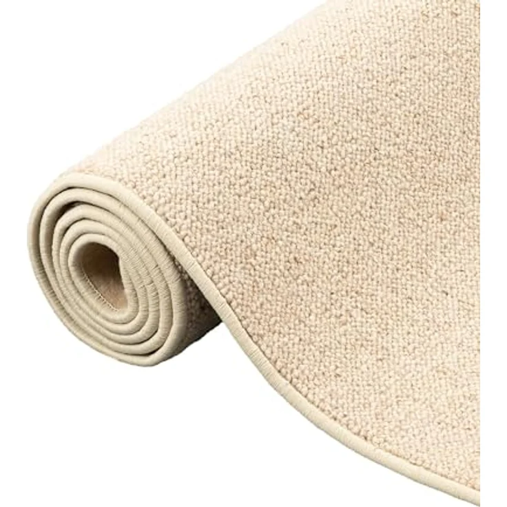 Snapstyle Berber Teppich Natur, Beige, aus feinster Schurwolle, rechteckig 160x200 cm, schadstoffgeprüft, für Fußbodenheizung geeignet – Bild 4