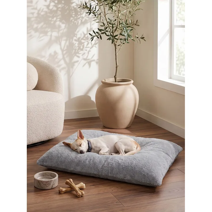 Paws & Whiskers 'Polly Dog 60x88 - Light Grey' Haustierbett, Hellgrau / Grau, 88 x 60 x 12 cm