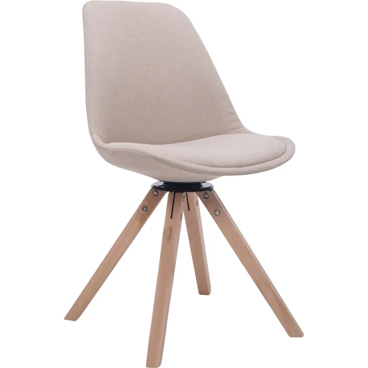 Besucherstuhl PERTH - Stoff Creme 48x56x84 cm Eckig | Besucherstühle Konferenzstuhl Wartezimmerstuhl Bürostühle Bürostuhl Konferenzraum Wartezimmer