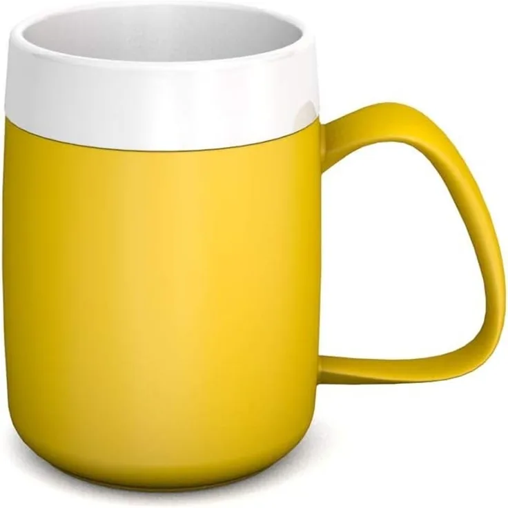 Ornamin Thermobecher 260 ml gelb (Modell 206) Isolierbecher, doppelwandiger Kaffeebecher Kunststoff