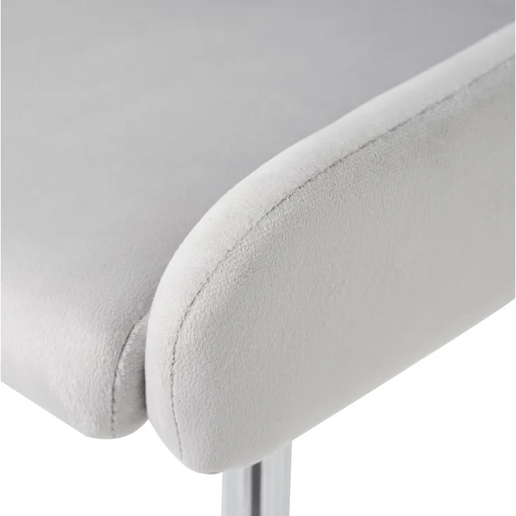 Esszimmerstuhl-Set, Samt mit Metallgestell, 4er-Set, 58×47×85 cm, Grau – Bild 9