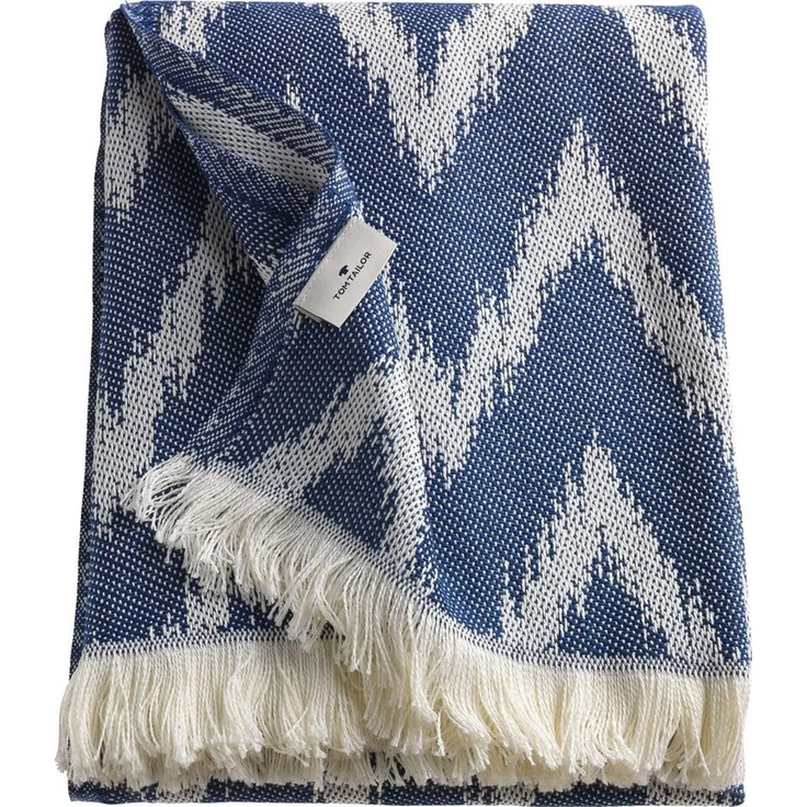Wohndecke Zig Zag, TOM TAILOR HOME, mit feinem Fransenabschluss, Kuscheldecke – Bild 3
