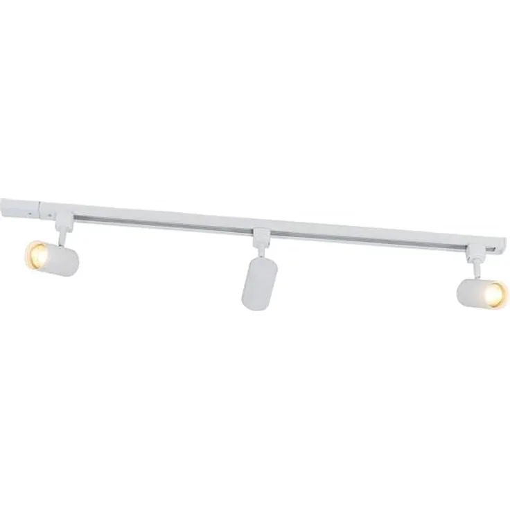 Qazqa Schienensystem-Sets Iconic jeana, ohne Leuchtmittel, GU10, Weiß, Modern, Aluminium, Deckenstrahler 3-flammig