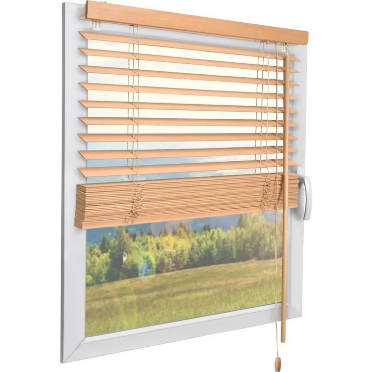 Sol Royal Jalousie Holzjalousie SolDecor JH3 Jalousie aus Holz in, 70x130cm, Eichenoptik, Tür- und Fensterjalousie Holz Blickschutz 3,5 cm breite Lamellen