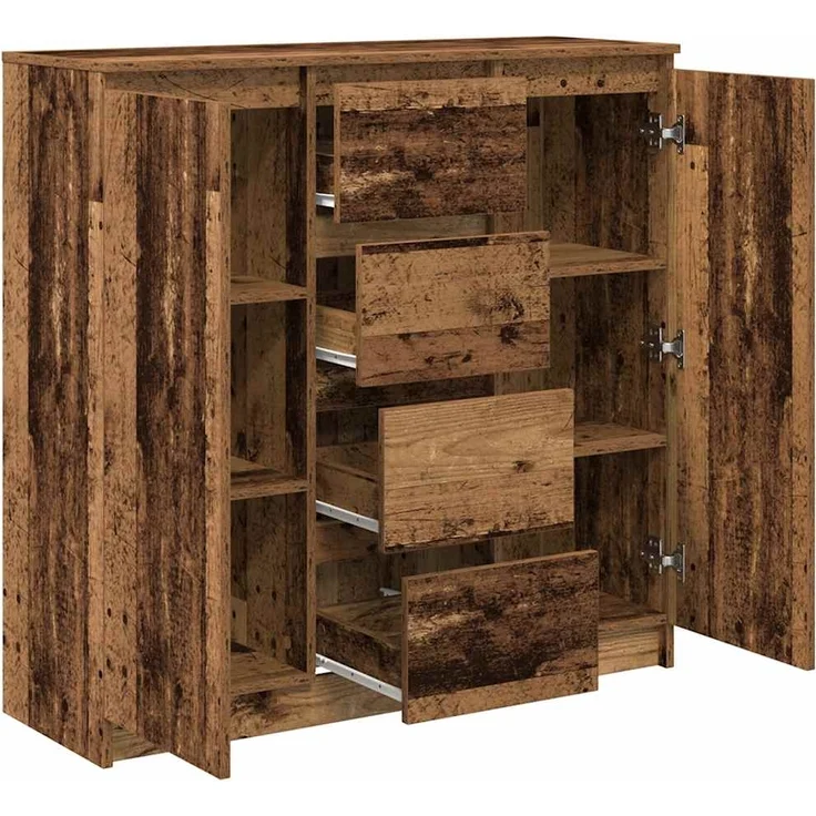 vidaXL Sideboard mit Schubladen Altholz-Optik 100,5x35x98,5 cm 3328460 – Bild 4