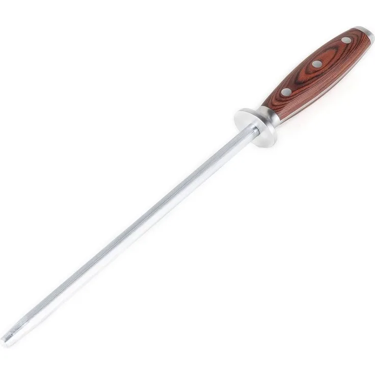 Hanseküche Wetzstahl Premium Wetzstahl Messerschärfer aus Spezialstahl, Schleifstahl, Pakkaholz