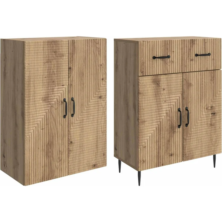 vidaXL Schrankset 2 pcs Artisan-Eiche 66 x 34,5 x 89,5 cm 3416672 – Bild 3