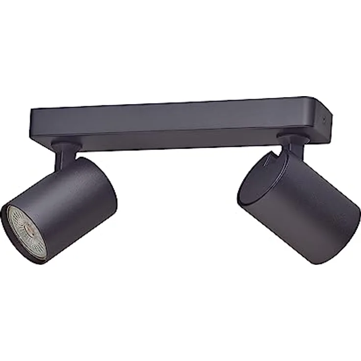 Oktaplex Bora Deckenstrahler 2-flammig GU10, schwenkbare Spotleuchte in Schwarz, 25 cm, Aluminium, 230V