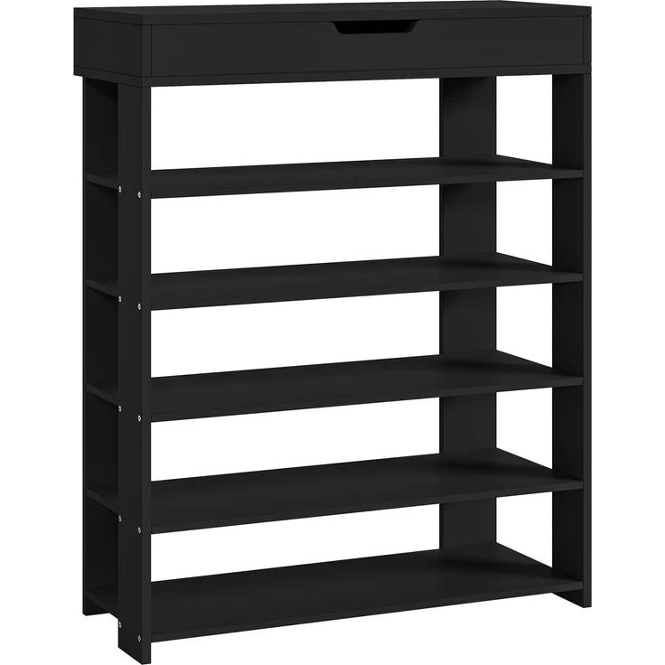 Standregal Boppeelo 94x75x30 cm Schwarz [en. casa] – Bild 3