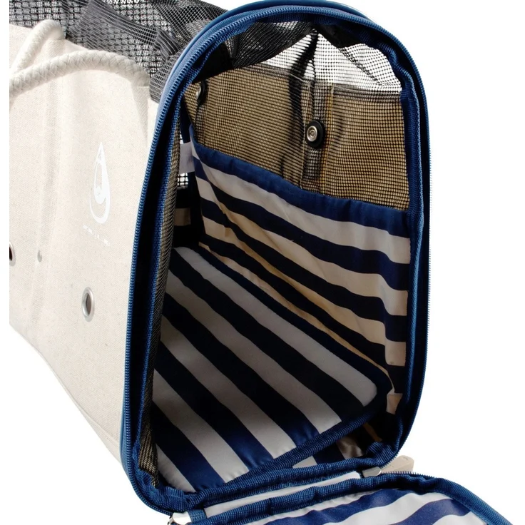 Duvo+ Transporttasche Saint-Tropez beige für Hunde, 41 x 22 x 32 cm – Bild 3