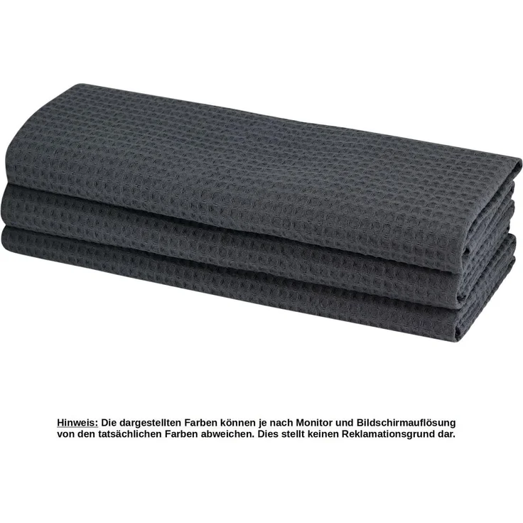 Engelland Geschirrtuch Poliertuch, (Vorteils-Set, 3-tlg, Waffel-Pique), 100 % Baumwolle, integrierte Aufhängeschlaufe, 70 x 50 cm – Bild 2
