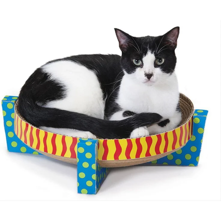 Petstages Scratch Snuggle & Rest Tan bunt, 34,3 x 10,2 x 34,3cm – Bild 2