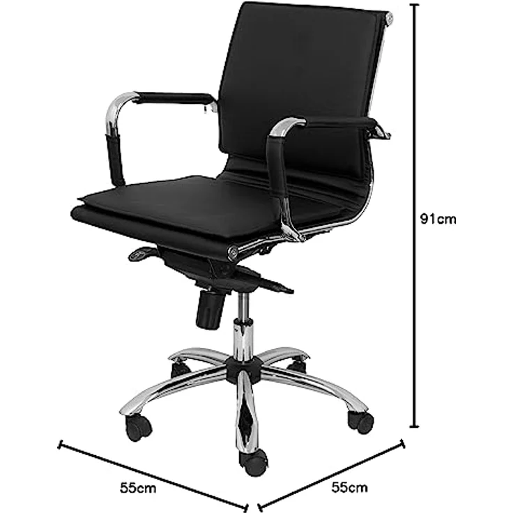 Piqueras y Crespo Modell ALCARAZ – Bürostuhl, ergonomisch, mit Mechanismus Umkippen, mehrere Liegepositionen – Sitz und Rückenlehne aus Kunstleder schwarz – Bild 3