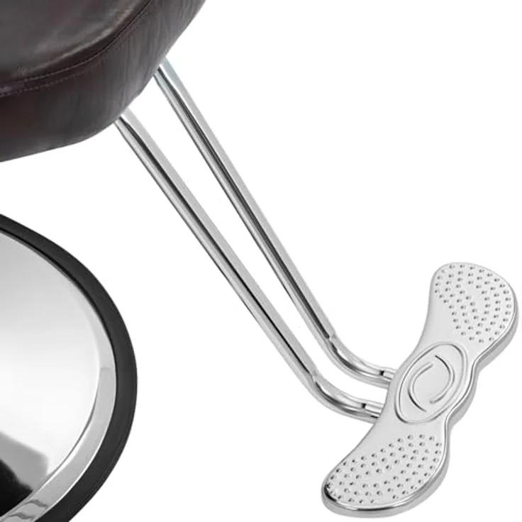 Physa Armlehnstuhl Friseurstuhl mit Fußstütze höhenverstellbar Barber-Stuhl 150 kg Braun, Braun – Bild 3