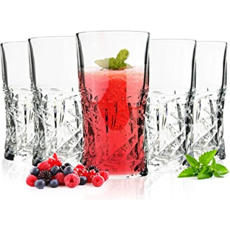 6 Whiskeygläser mit Schliff 250ml Whiskeyglas Wassergläser Saftgläser Longdrinkgläser