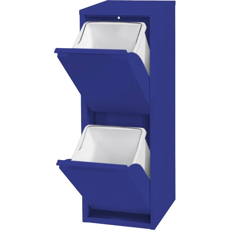 Mülltrennschrank Sollentuna Metall 2x14 L Nachtblau [en. casa] – Bild 5
