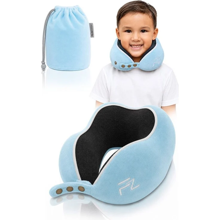 FLOWZOOM Nackenhörnchen COMFY KIDS Nackenkissen Kinder – Reisekissen Memory-Schaum, Kinder-Reisekissen Memory-Foam - Nackenhörnchen Kinder – Bild 1
