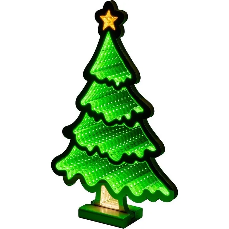 Star-Max LED Fensterbild 36002 LED-Tanne Weihnachtsbaum Infinity Effekt 132 SMD LED 27x7x40cm