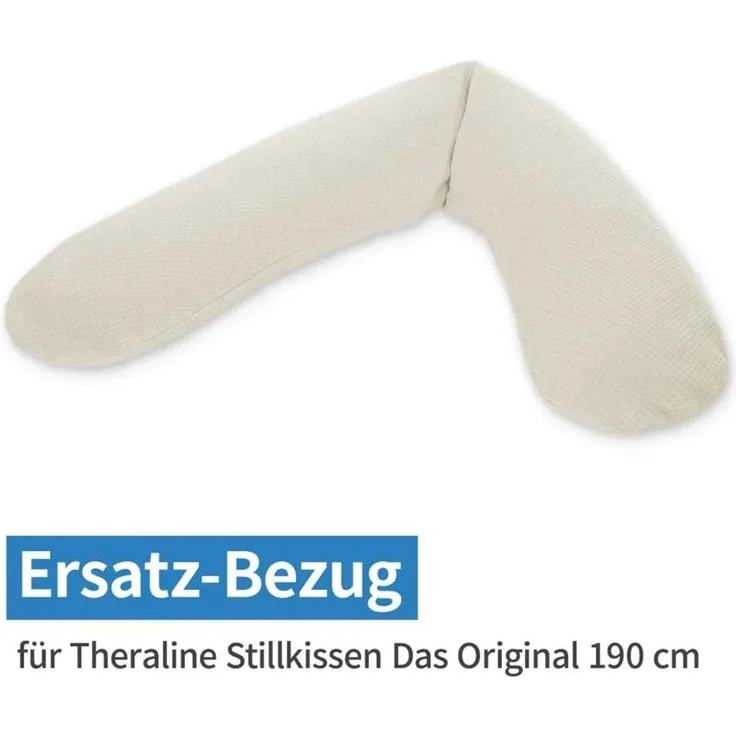 Theraline Stillkissen 4-tlg. Sparset, Original 190 cm, inkl. 2 Bezügen und Nachfüllpack Mikroperlen, hautfreundlich, pflegeleicht