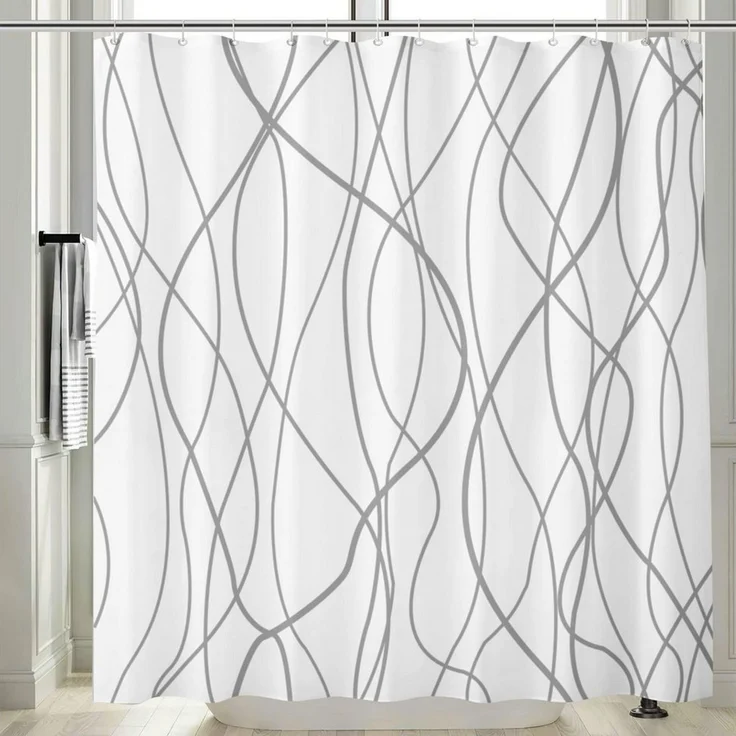 M&W DAS DESIGN Duschvorhang Shower curtains Anti schimmel Waschbar 180x200 – Bild 4
